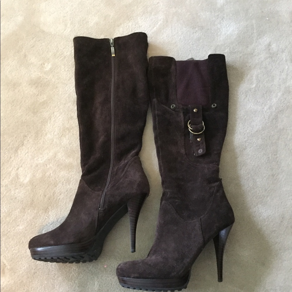 Guess brown suede leather boots size 10